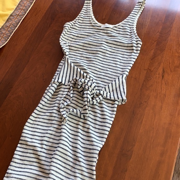 Everly medium navy and cream striped tank dress - Picture 1 of 13